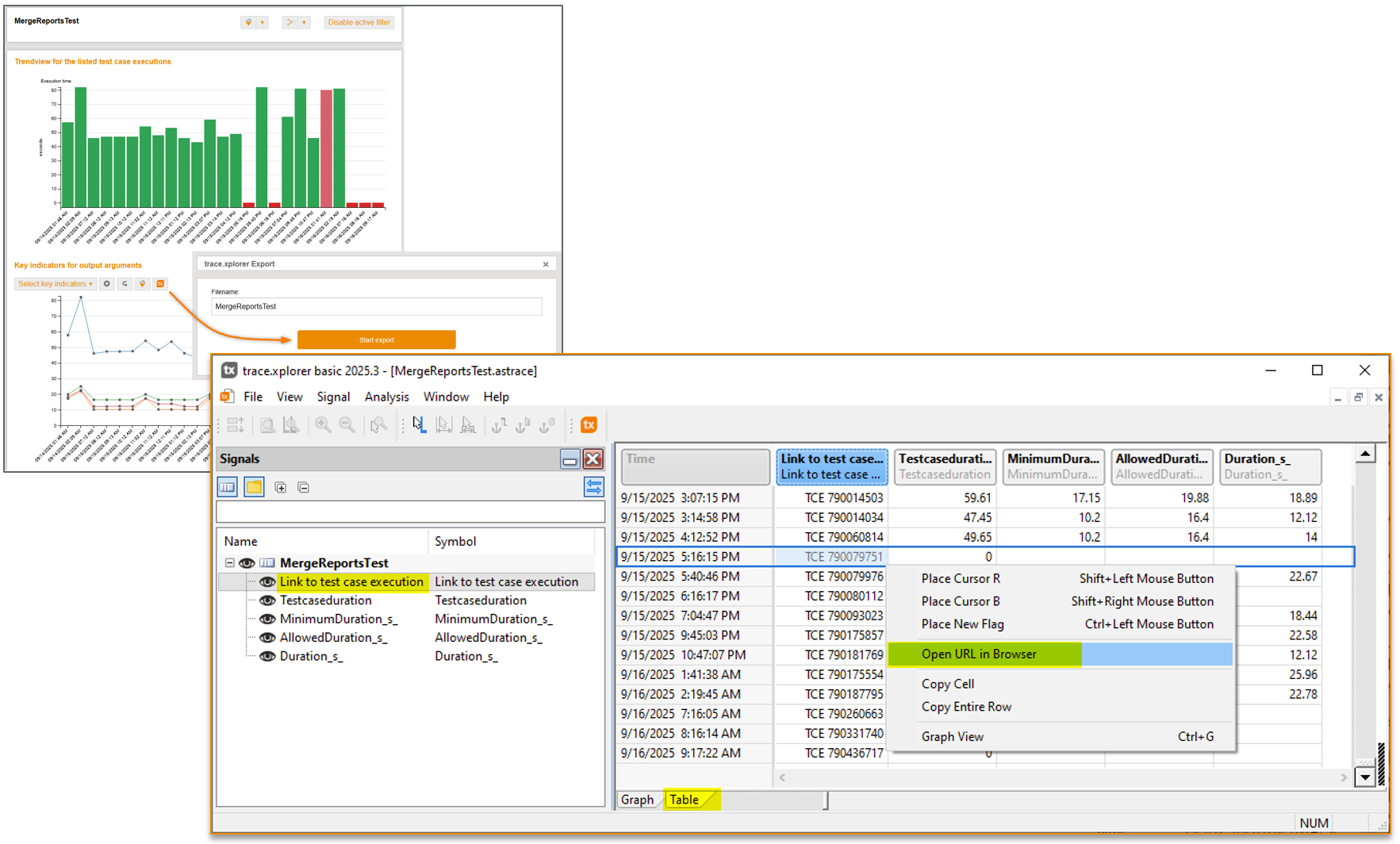 TraceExplorerLinkToTestCaseExecution