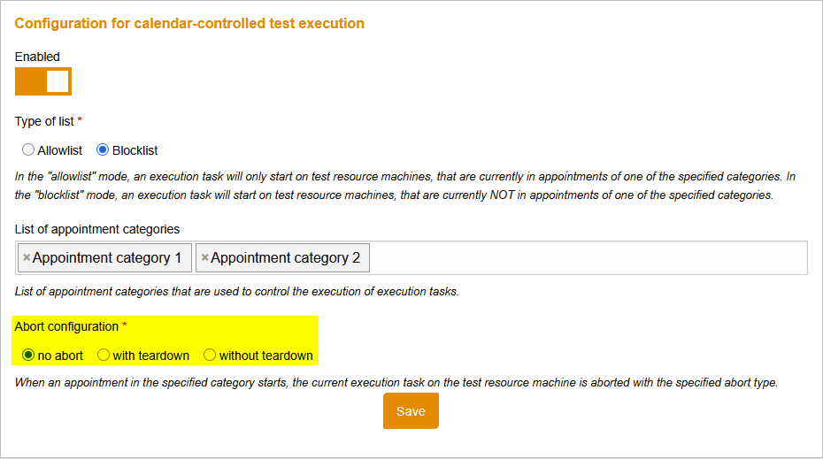 av AbortTestExecutionByCalendarBooking