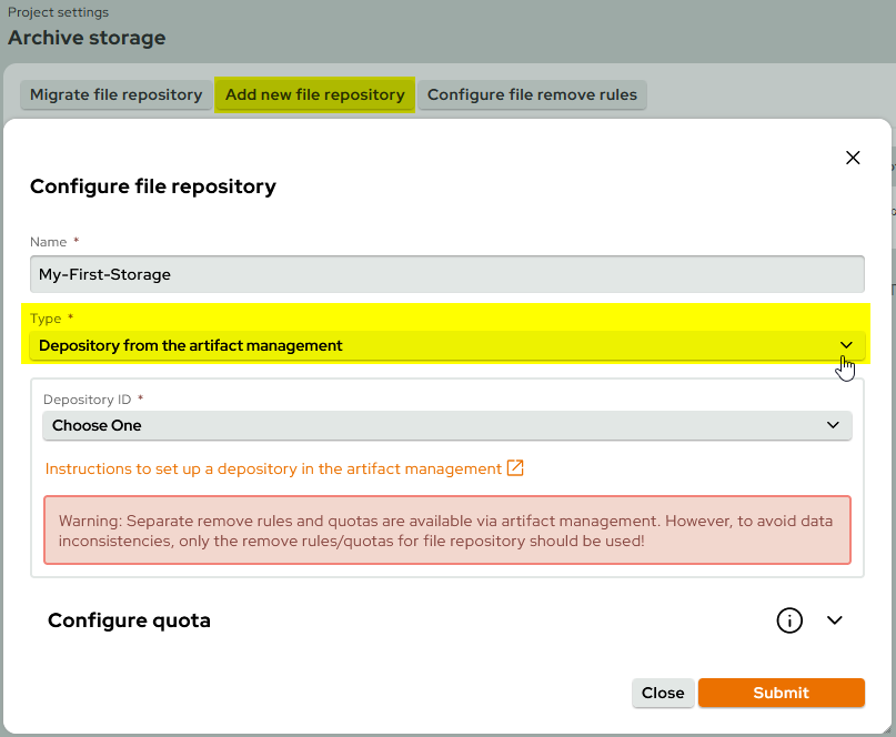 FileRepoArchiveStorageOnlyTypeFromArtifactManagement