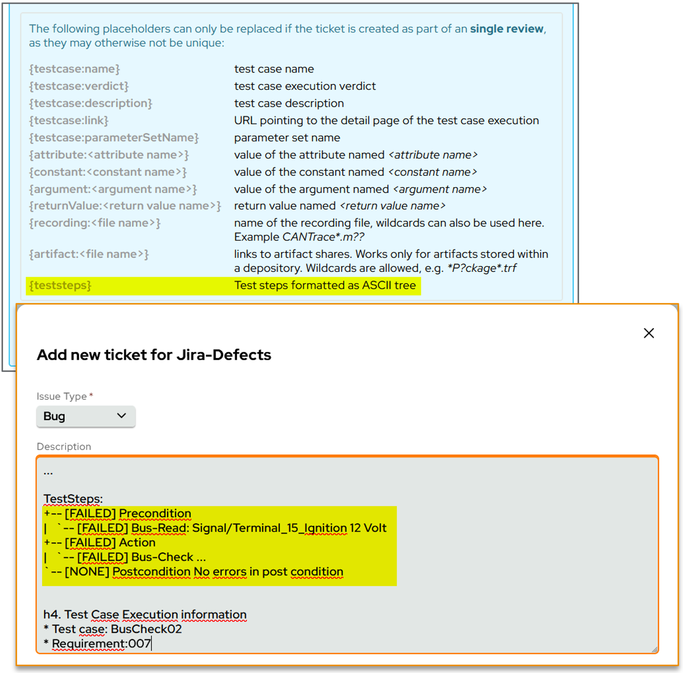TestStepsAsPlaceholder