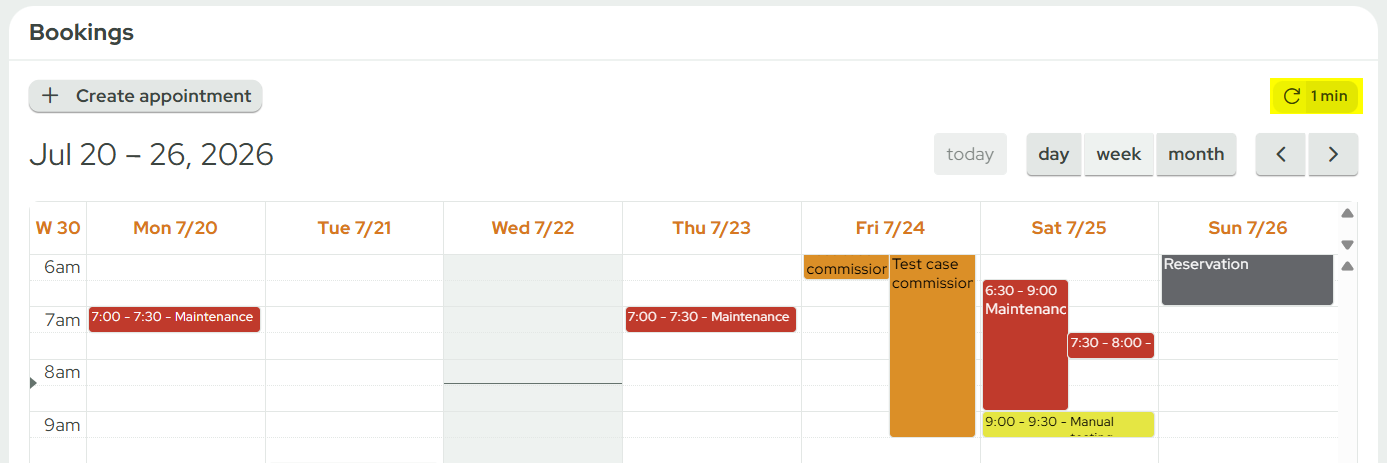 ti AppointmentAutomaticRefresh
