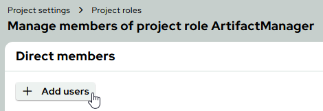 ArtifactManagement ProjectRoleAddUser