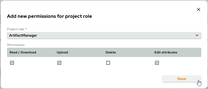 ArtifactManagement SavePermissions