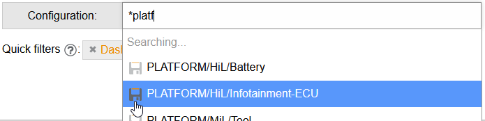 TI QuickFiltersForConfigurationFiltering